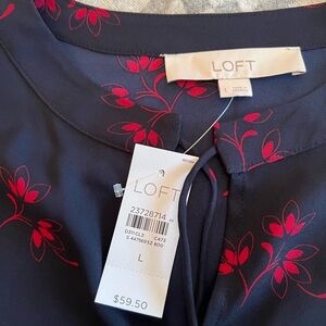 NWT pretty loft top with exposed shoulders, size large